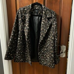 Leopard print wool blazer size medium forever 21